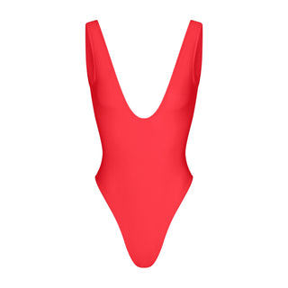 ICONIC SWIM PLUNGE ONE PIECE | CARMINE