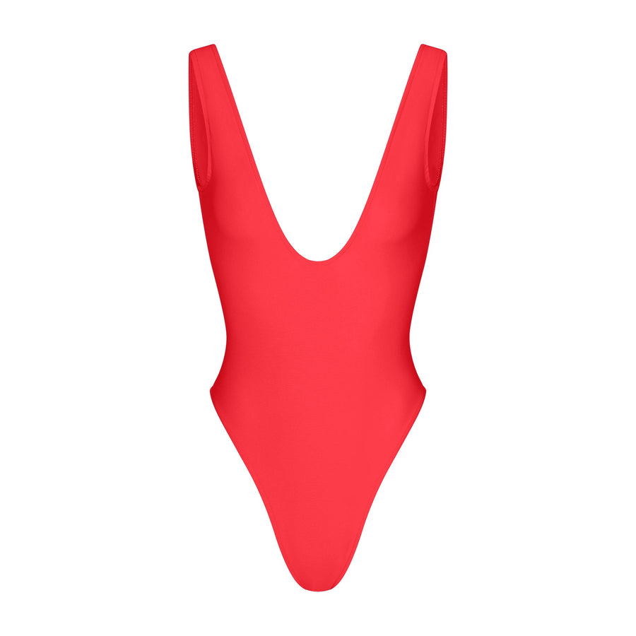 ICONIC SWIM PLUNGE ONE PIECE | CARMINE