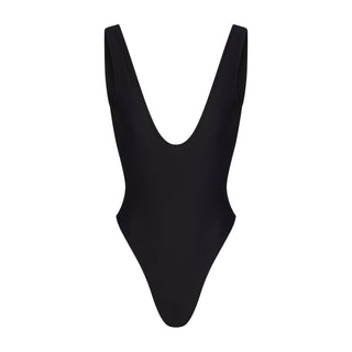 ICONIC SWIM PLUNGE ONE PIECE | OBSIDIAN