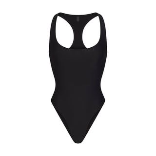 ICONIC SWIM RACERBACK ONE PIECE | OBSIDIAN