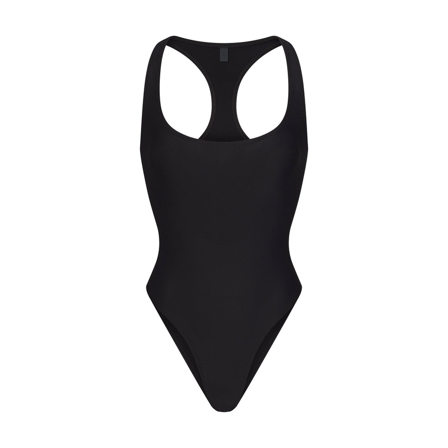 ICONIC SWIM RACERBACK ONE PIECE | OBSIDIAN