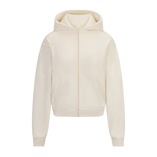 FRENCH TERRY ZIP UP HOODIE | ECRU
