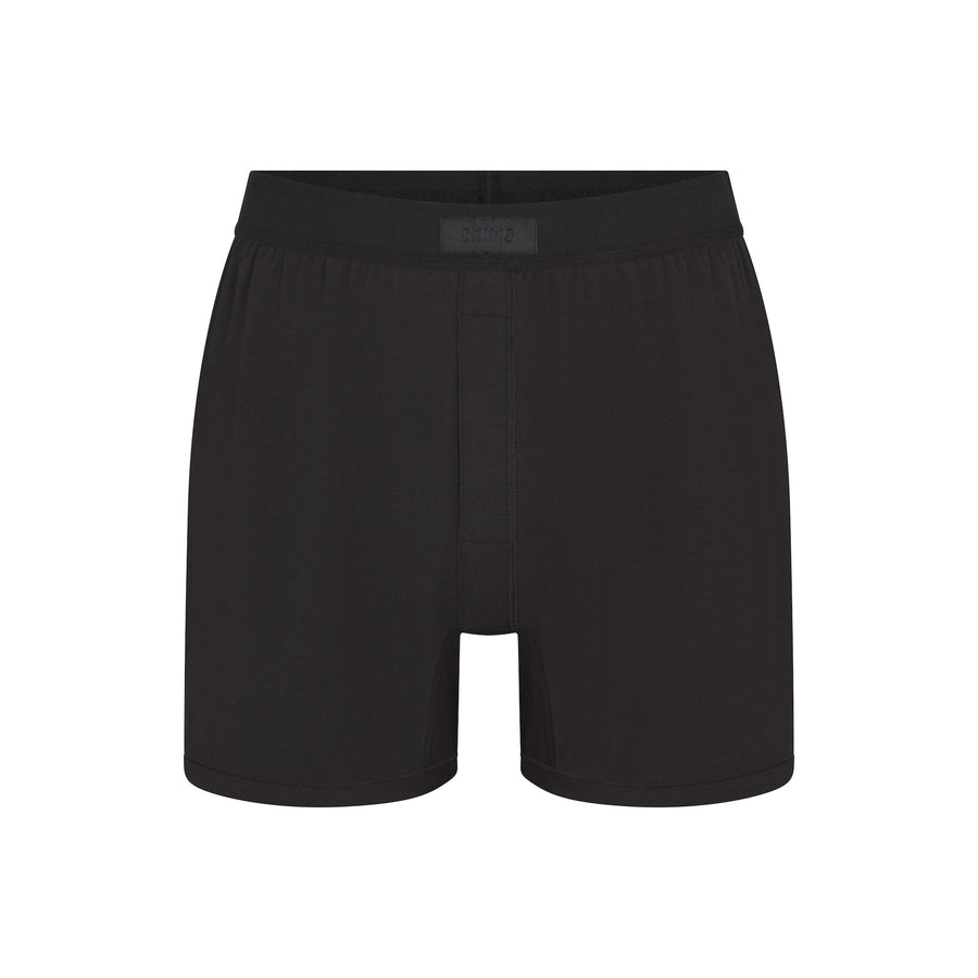 SKIMS COTTON MENS KNIT BOXER | ONYX