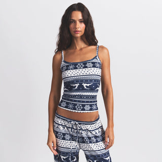 LOGO PLUSH POINTELLE CAMI | NAVY DEER FAIR ISLE