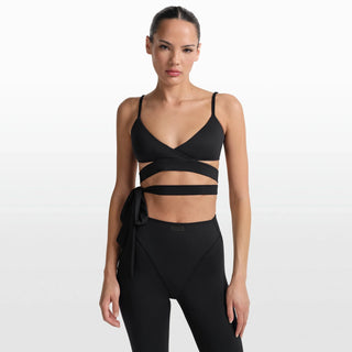 NikeSKIMS MATTE WRAP FRONT BRA | OBSIDIAN