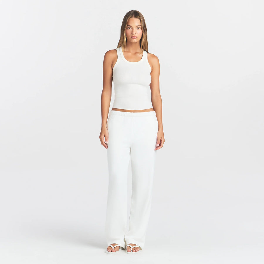 COTTON RIB SCOOP NECK TANK | MARBLE