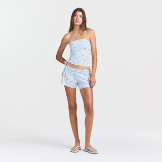 COTTON JERSEY TUBE TOP | POWDER BLUE BANDANA