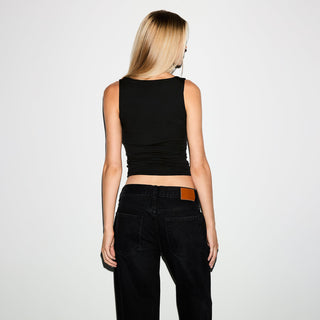 SMOOTH LAYERS SQUARE NECK TANK | OBSIDIAN