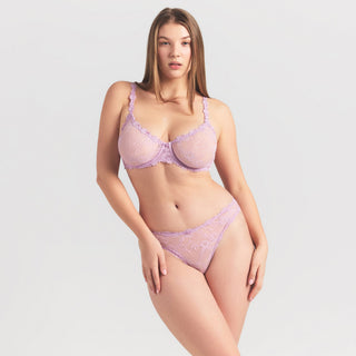STRETCH LACE UNLINED DEMI BRA | BABY PINK