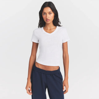 WORN IN JERSEY BABY V NECK TEE | SNOW