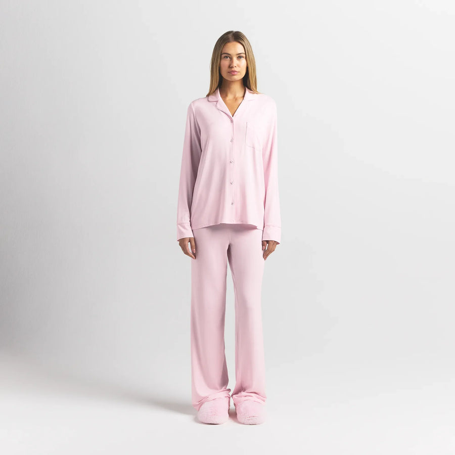 SKIMS SLEEP LONG SLEEVE BUTTON UP SET | BLOOM