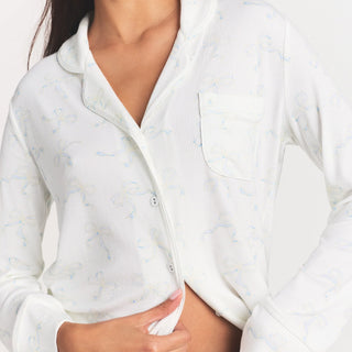 SOFT LOUNGE SLEEP SET | IVORY PEARL BOWS PRINT