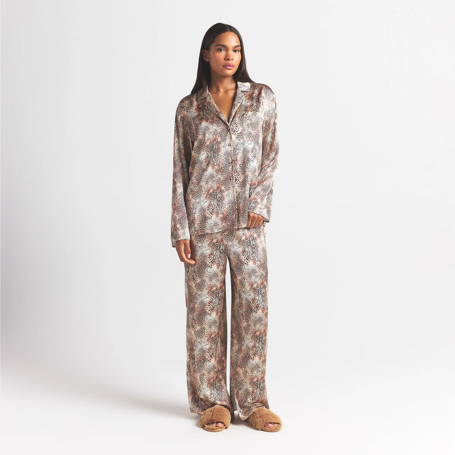 WOVEN SHINE LONG SLEEP SET | SAND MINI MULTI ANIMAL
