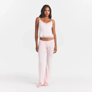 SKIMS SLEEP LACE CAMI AND PANT SET | BARELY PINK