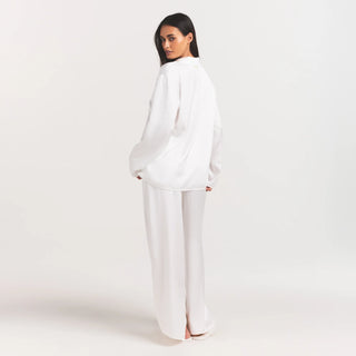 WOVEN SHINE LONG SLEEP SET | IVORY