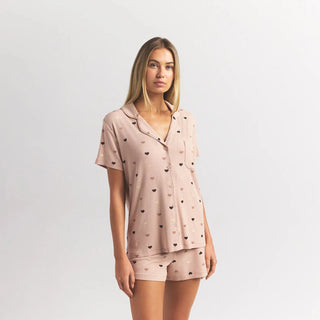 SOFT LOUNGE SHORT SLEEP SET | MICA MINI HEART HALFDROP