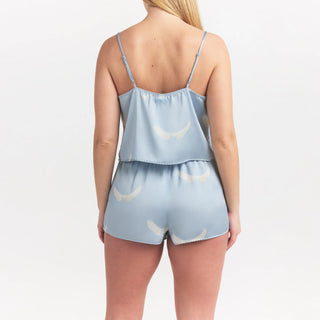WOVEN SHINE CAMI AND SHORT SLEEP SET | AERO WING HEARTS PRINT