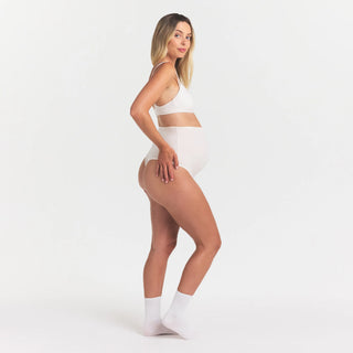 COTTON JERSEY MATERNITY HIGH-WAISTED THONG | MARBLE