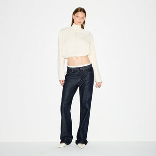 OUTDOOR FLEECE HALF ZIP PULLOVER | ECRU