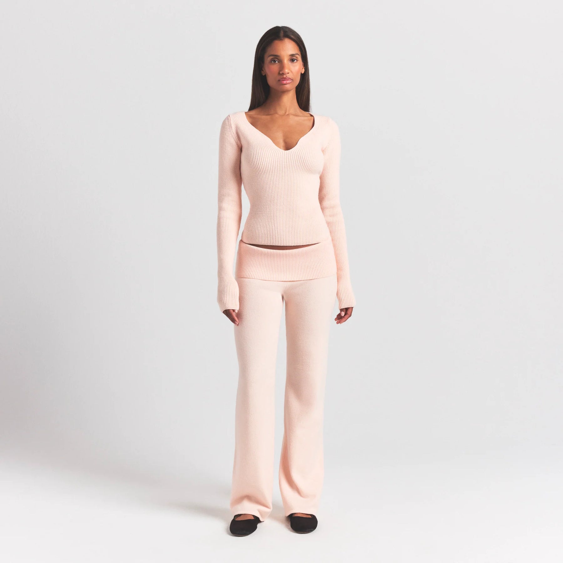 SWEATER KNITS RIBBED LONG SLEEVE TOP | PRIMROSE