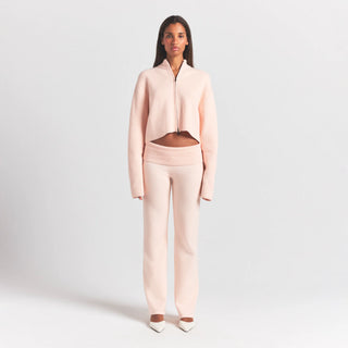 SWEATER KNITS RIBBED MOCK NECK ZIP UP | PRIMROSE