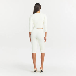 REFINED KNIT CROPPED CARDIGAN | EGRET