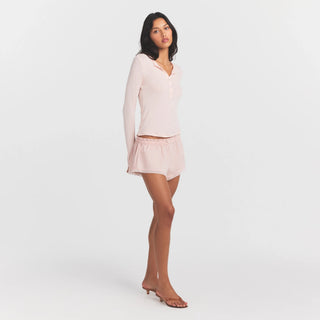 SHEER MODAL CREWNECK HENLEY | PRIMROSE