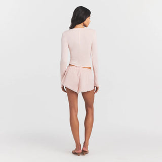 SHEER MODAL CREWNECK HENLEY | PRIMROSE