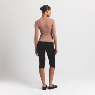 SHEER MODAL CREWNECK HENLEY | SIENNA