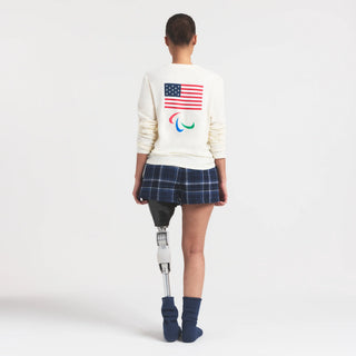 SKIMS FOR TEAM USA WORN IN JERSEY PARALYMPIC LONG SLEEVE T-SHIRT | ECRU