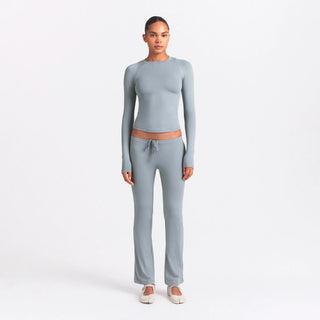 NikeSKIMS AIRY LONG SLEEVE CREW NECK TOP | WASHED PACIFIC