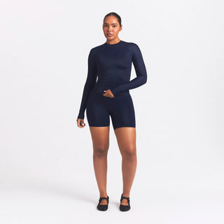 NikeSKIMS SHINE LONG SLEEVE CREW NECK TOP | NAVY
