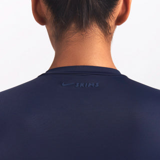 NikeSKIMS SHINE LONG SLEEVE CREW NECK TOP | NAVY