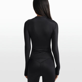 NikeSKIMS SHINE LONG SLEEVE CREW NECK TOP | OBSIDIAN