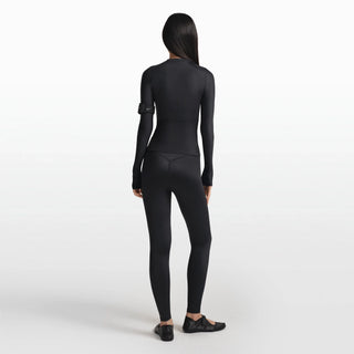 NikeSKIMS SHINE LONG SLEEVE CREW NECK TOP | OBSIDIAN