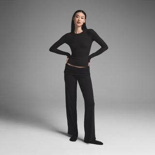 COTTON RIB LONG SLEEVE T-SHIRT | SOOT