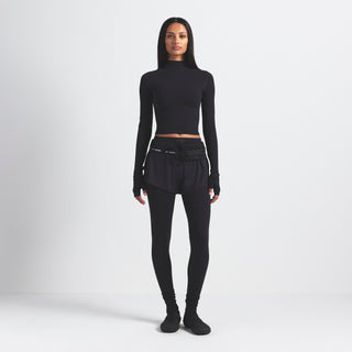 NikeSKIMS VINTAGE SEAMLESS MOCK NECK CROP TOP | OBSIDIAN