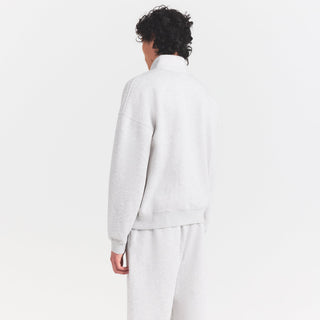 FLEECE LOUNGE MENS RELAXED QUARTER ZIP | LIGHT HEATHER GREY