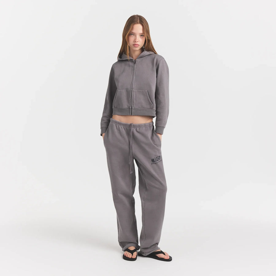 BOYFRIEND FLEECE ZIP UP HOODIE | SHADOW