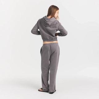 BOYFRIEND FLEECE ZIP UP HOODIE | SHADOW