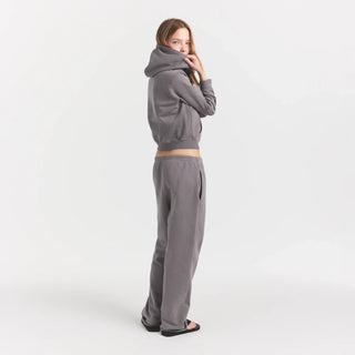 BOYFRIEND FLEECE ZIP UP HOODIE | SHADOW