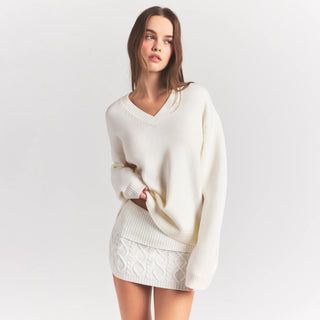 SWEATER KNITS PULLOVER V NECK | IVORY