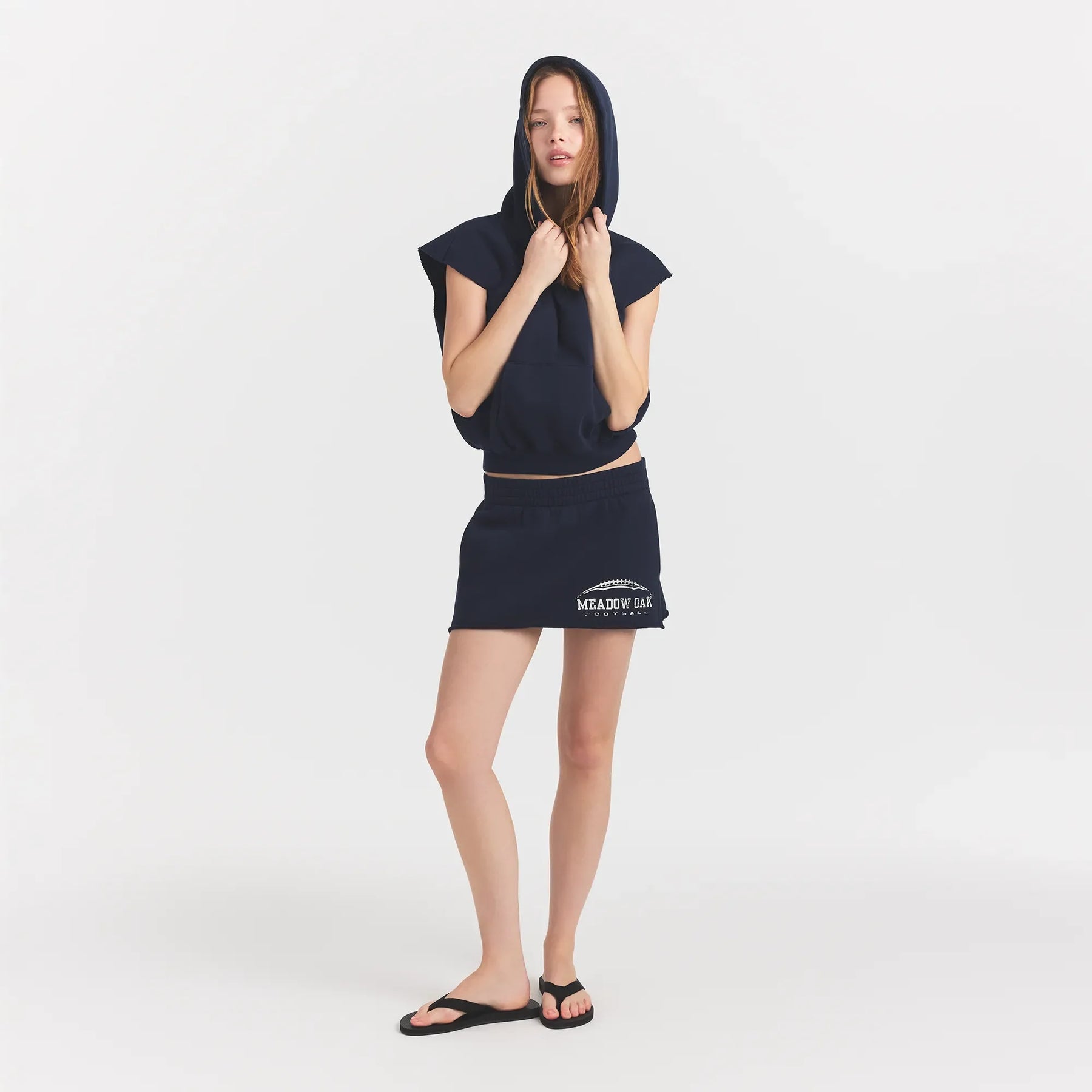 BOYFRIEND FLEECE MUSCLE PULLOVER | NAVY