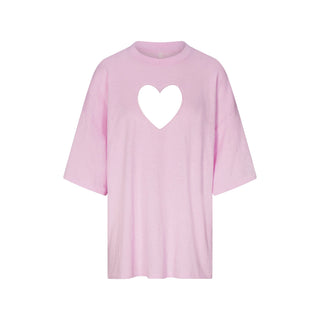 WORN IN JERSEY HEART OVERSIZED T-SHIRT | BABY PINK