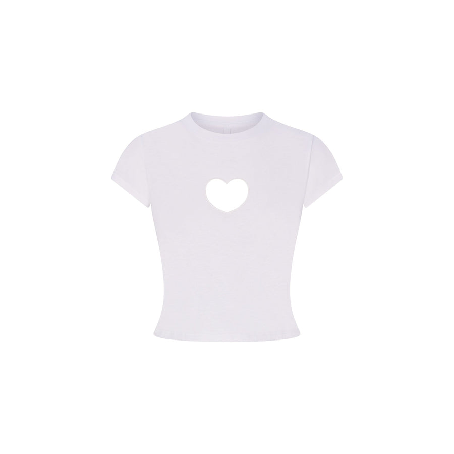 WORN IN JERSEY HEART BABY TEE | SNOW