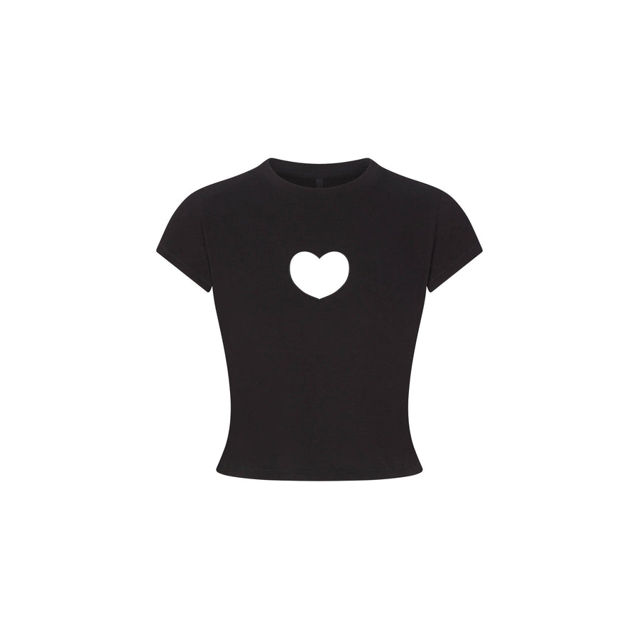 WORN IN JERSEY HEART BABY TEE | WASHED ONYX