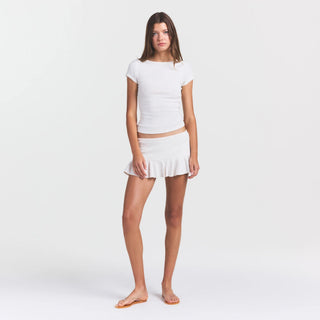 HEAVY POINTELLE BOATNECK TEE | MARBLE