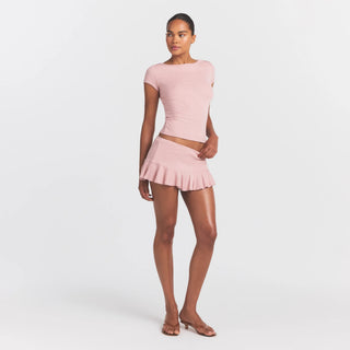 HEAVY POINTELLE BOATNECK TEE | MORGANITE