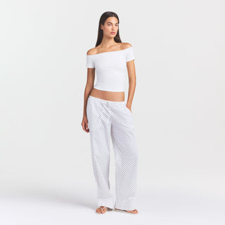 COTTON JERSEY OFF THE SHOULDER TOP | MARBLE