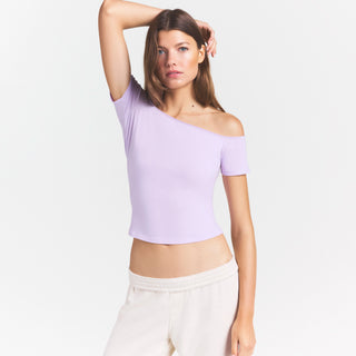 COTTON JERSEY OFF THE SHOULDER TOP | SUGAR PLUM